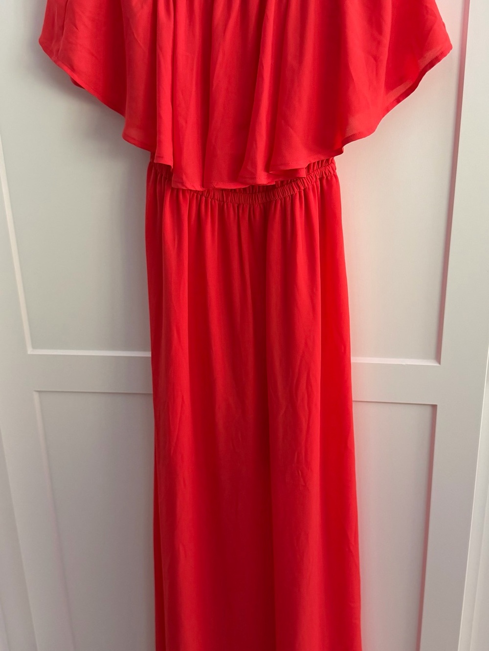 Show Me Your Mumy Off-Shoulder Maxi Dress in Bright Coral Size Small